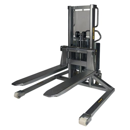 Stainless-steel-semi-electric-straddle-stacker